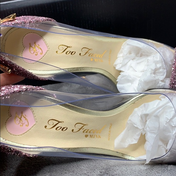 Limited Edition Vegan Too Faced Glitter Pink heels - Picture 8 of 8
